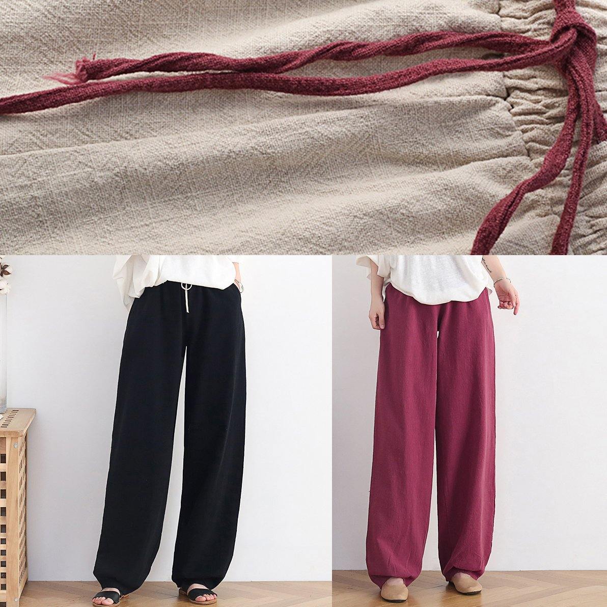 Nude Trousers New Spring and Summer Bloomers Linen High Waist Carrot Pants