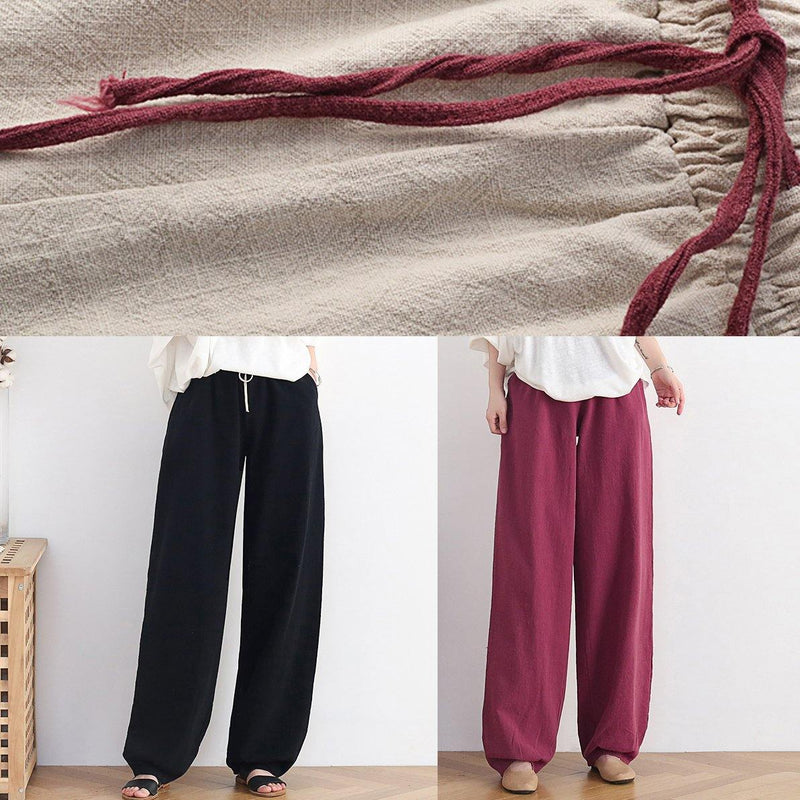 Red Leopard Print Trousers New Spring and Summer Bloomers Linen High Waist Carrot Pants