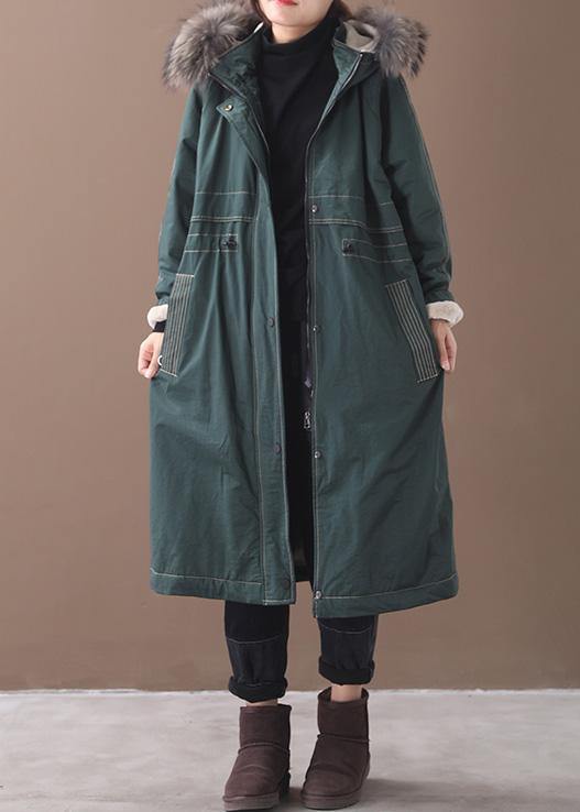 Jackets & Coats Hooded Outwear Army Green Drawstring Coat