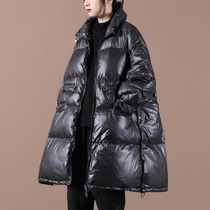 Snow Jackets Outwear Black Stand Collar Thick Warm Winter Coat