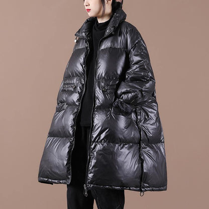 Snow Jackets Outwear Black Stand Collar Thick Warm Winter Coat