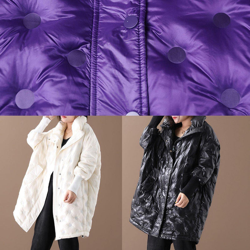 Winter Jacket Winter Coats Beige Stand Collar Zippered Down Jacket Woman