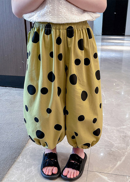 Apricot Dot Pink Kids Lantern Pants Spring