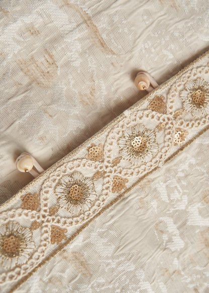 Beige Oversized Jacquard Cotton Coats Spring