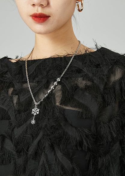 Black Asymmetrical Oversized Fluffy Tulle Long Tops Bracelet Sleeve