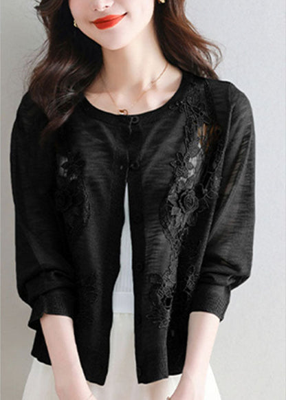 Black Ice Size Knit Cardigans Summer
