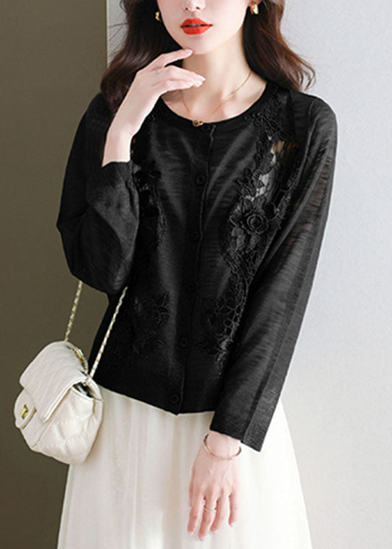 Black Ice Size Knit Cardigans Summer