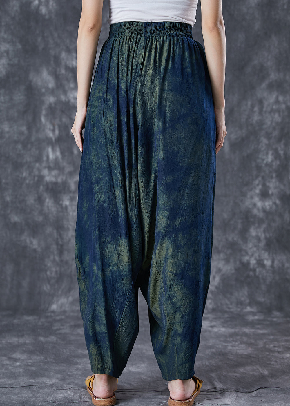 Blackish Green Oversized Tie Dye Pants Summer