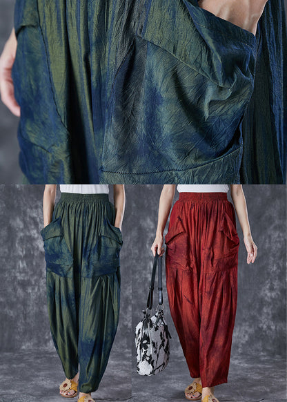 Blackish Green Oversized Tie Dye Pants Summer