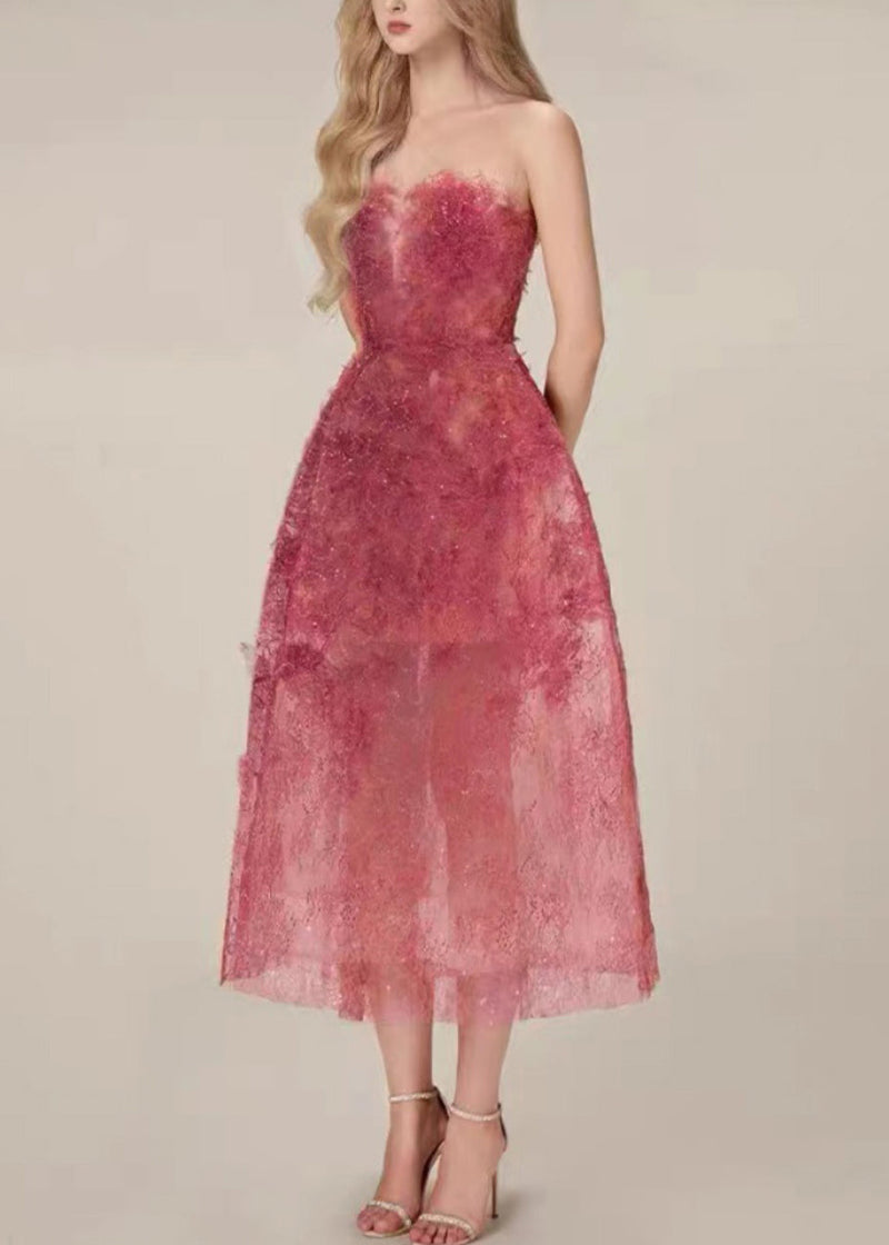 Cold Shoulder Sequins High Waist Lace Long Dress Sleeveless