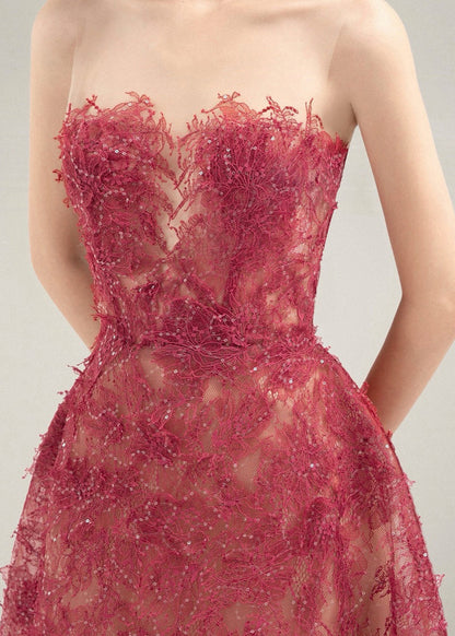 Cold Shoulder Sequins High Waist Lace Long Dress Sleeveless