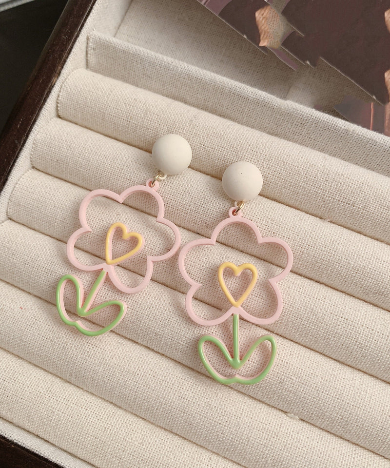 Colorblock Alloy Hoop Earrings Ly1796