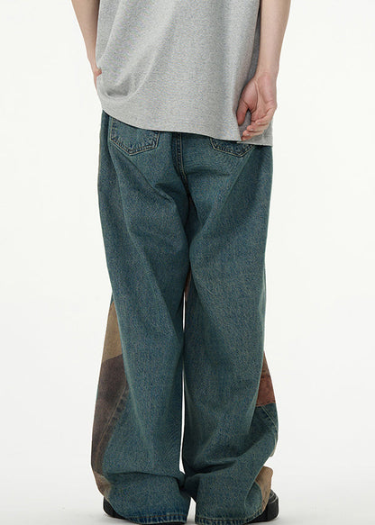 Colorblock High Wais Patchwork Pants