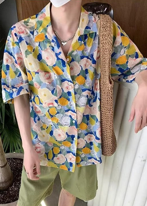 Button Cotton Shirts Peter Pan Collar Summer