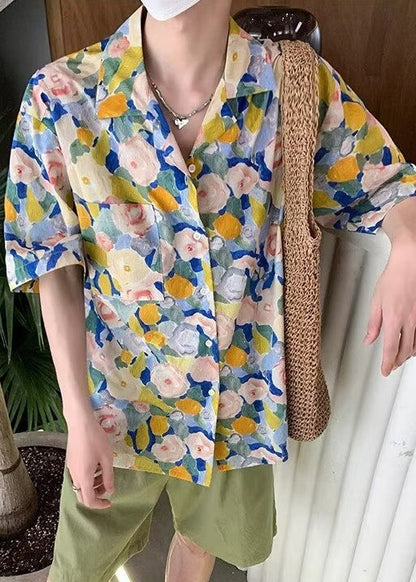 Button Cotton Shirts Peter Pan Collar Summer
