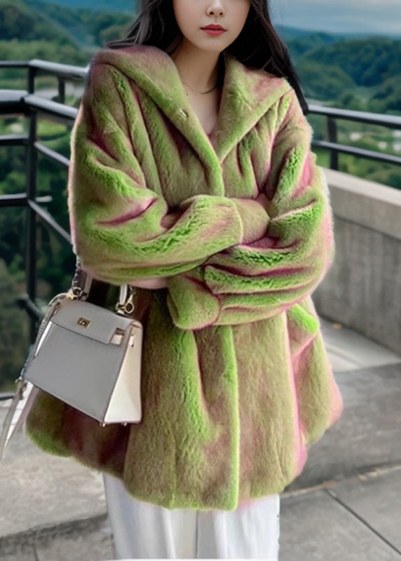 Green Cinched Hooded Coats Winter