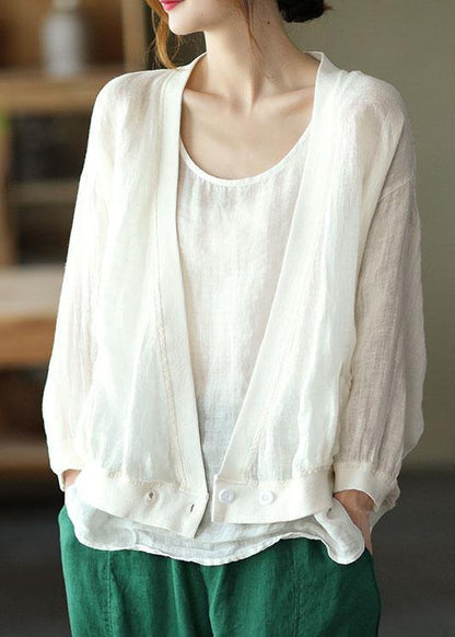 Chic Green Loose Retro V Neck Fall Blouses Long Sleeve