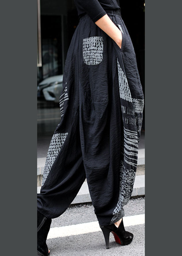 Grey Asymmetrical Design Pockets Lantern Winter Pants