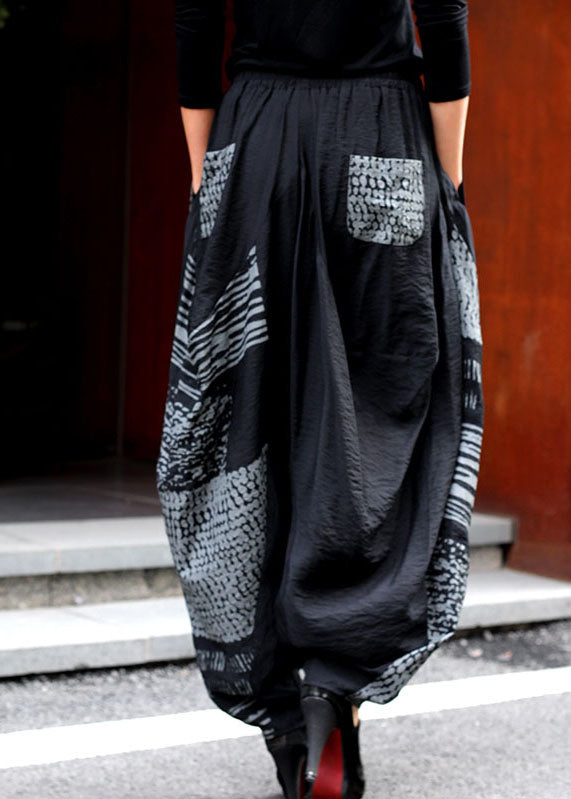 Grey Asymmetrical Design Pockets Lantern Winter Pants