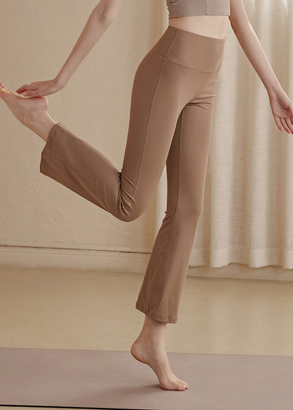 Khaki Tummy Control High Waist Yoga Pants