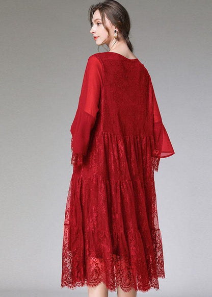 Mulberry Flare Sleeve Fall Lace Sundress
