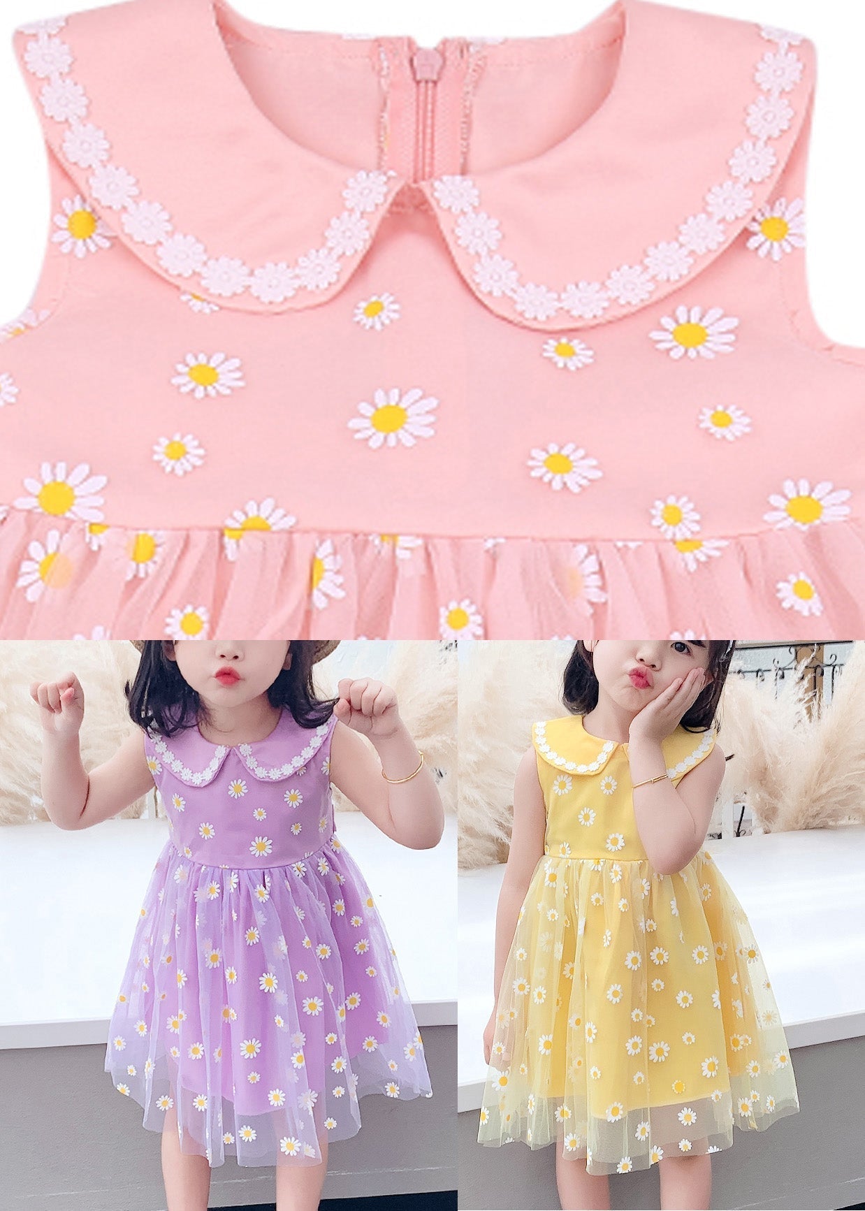 Purple Wrinkled Tulle Kids Party Long Dress Sleeveless