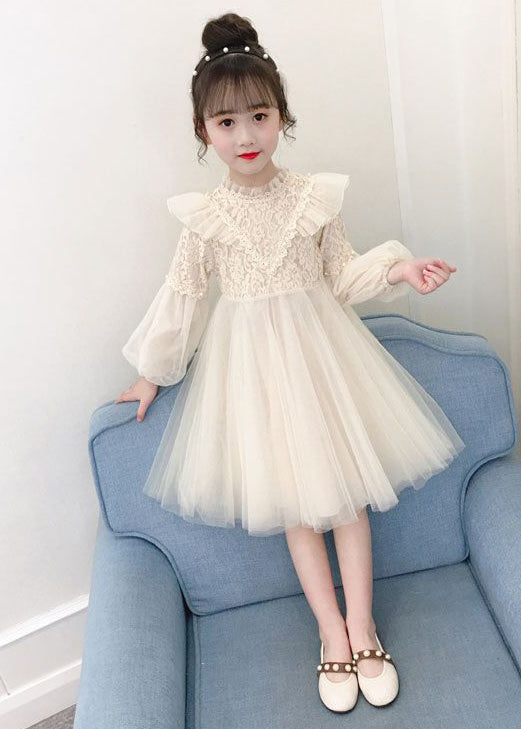 Purple Ruffled Nail Bead Patchwork Tulle Kids Dresses Fall