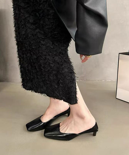 Silver Splicing Chunky Slide Sandals Faux Leather