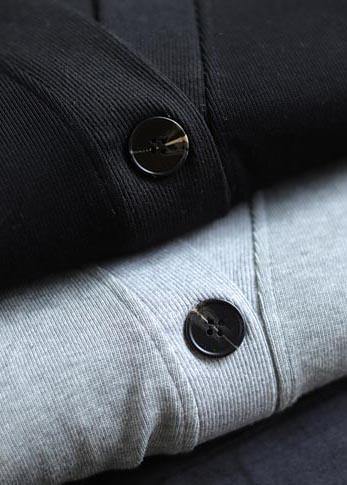 V Neck Button Down Spring Trench Coat Black Silhouette Jackets