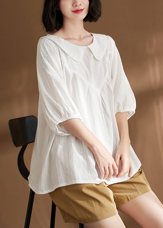 White Patchwork Cozy T Shirts Summer