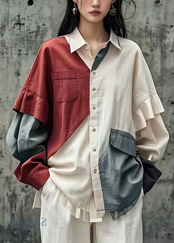 White Peter Pan Collar Button Cotton Shirt Fall