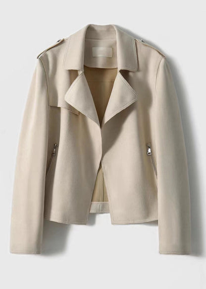 White Peter Pan Collar Pockets Patchwork Cotton Jackets Fall