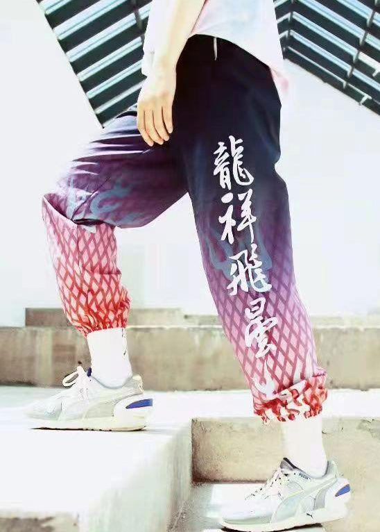 White Print Pockets Cotton Crop Pants Summer