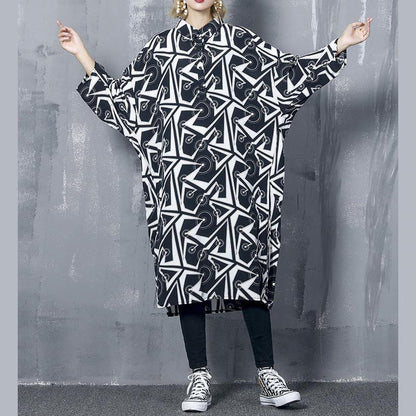 Design Chiffon Long Shirts Korea Ideas Black Print Dresses