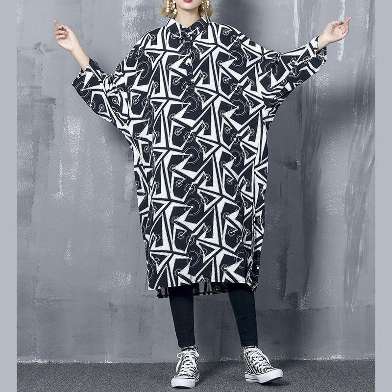 Design Chiffon Long Shirts Korea Ideas Black Print Dresses