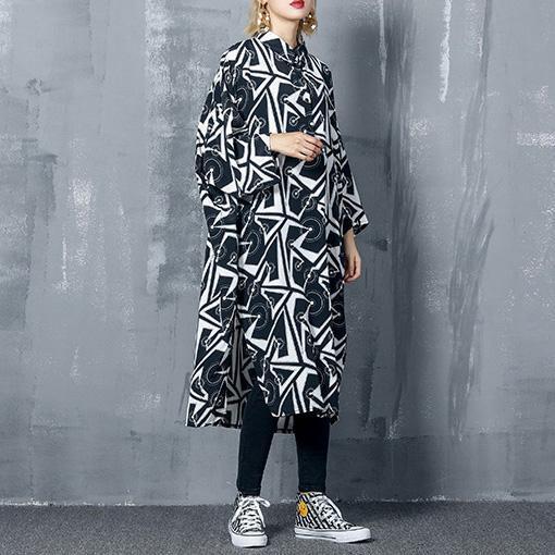 Design Chiffon Long Shirts Korea Ideas Black Print Dresses
