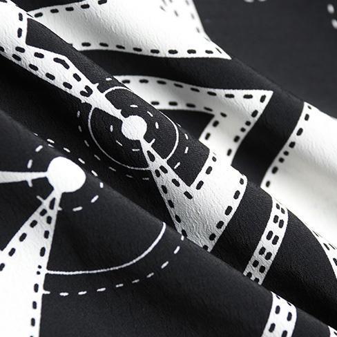 Design Chiffon Long Shirts Korea Ideas Black Print Dresses