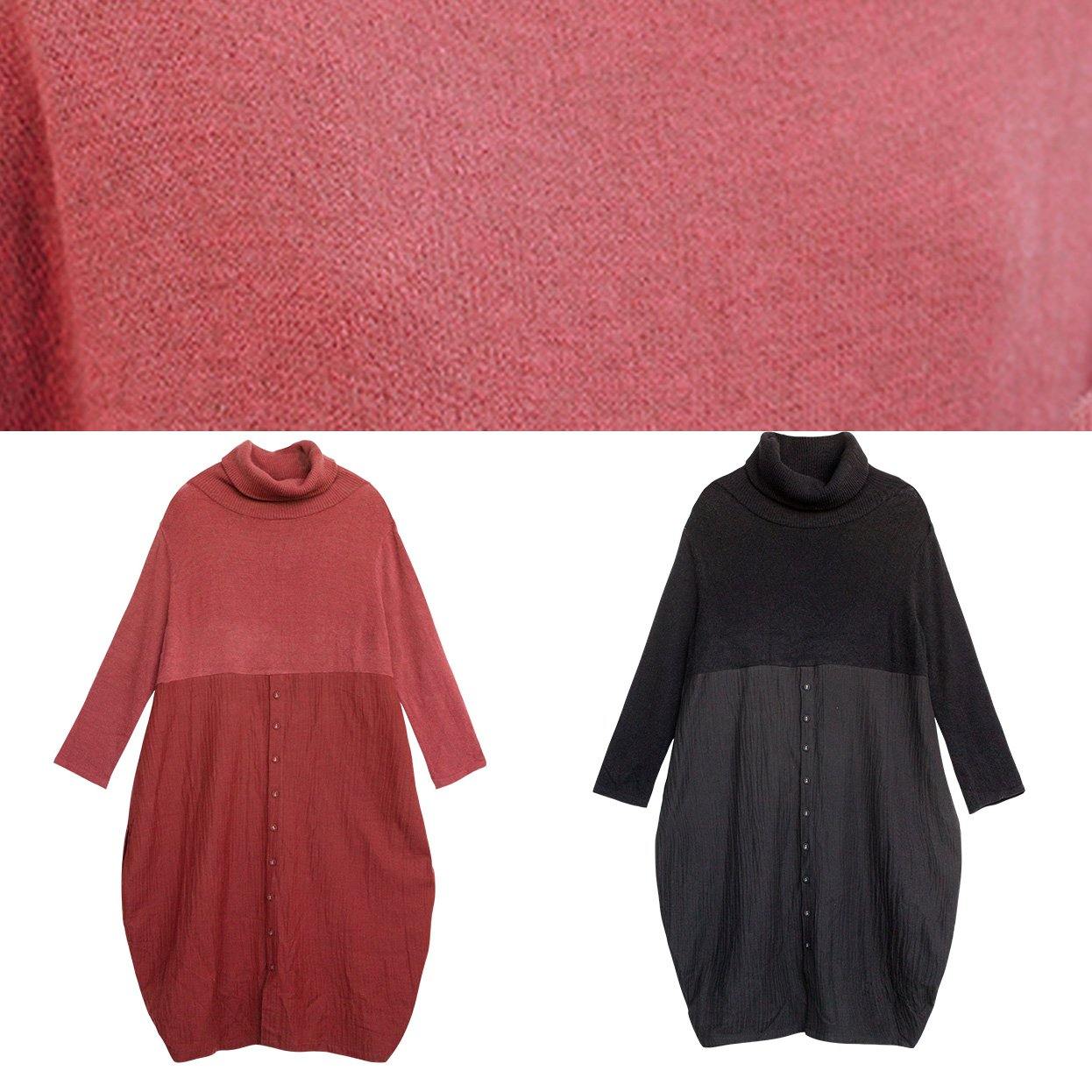 Black Sweater Wardrobes Upcycle High Neck Asymmetric Hipster Knitwear