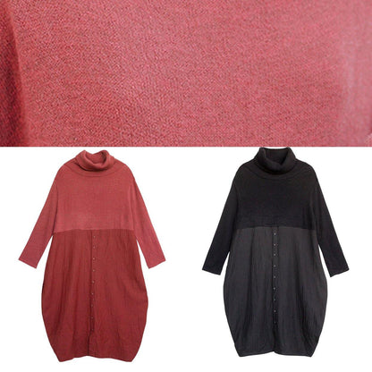 Black Sweater Wardrobes Upcycle High Neck Asymmetric Hipster Knitwear