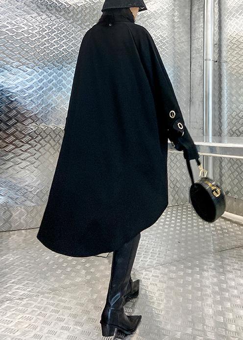 Black Blouses for Stand Collar Asymmetric Clothing Blouses