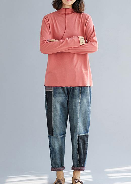 High Neck Cotton Tunics for Cotton Pink Shirt