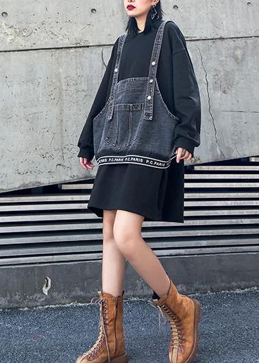 O Neck Letter Dresses Work Outfits Black Two Pieces Dresses