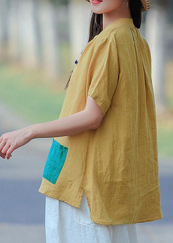 Shirts Cotton Literary White Summer Cardigan Short Sleeve Shirt