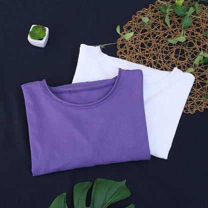 White Cotton Crane Tops O Neck Hole Oversized Shirt