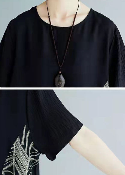 White Cotton Clothes Linen Patchwork Traveling Summer Dress