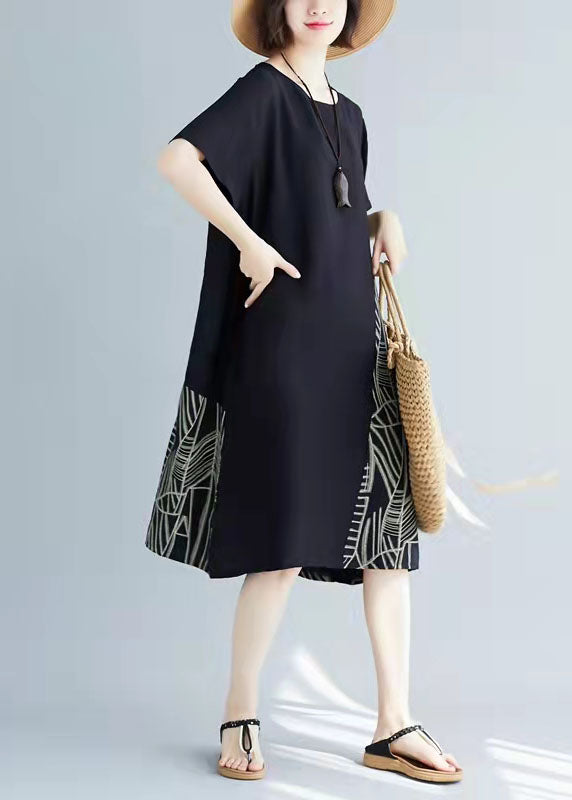 White Cotton Clothes Linen Patchwork Traveling Summer Dress