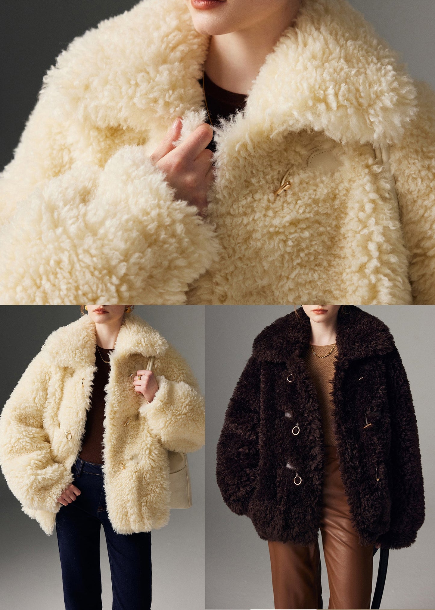 Chocolate Thick Faux Fur Trench Oversized Double Breast Winter