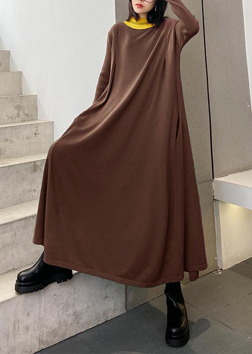 Christmas O Neck Extra Large Hem Sweater Dress Outfit Design Chocolate Hipster Sweater Dresses