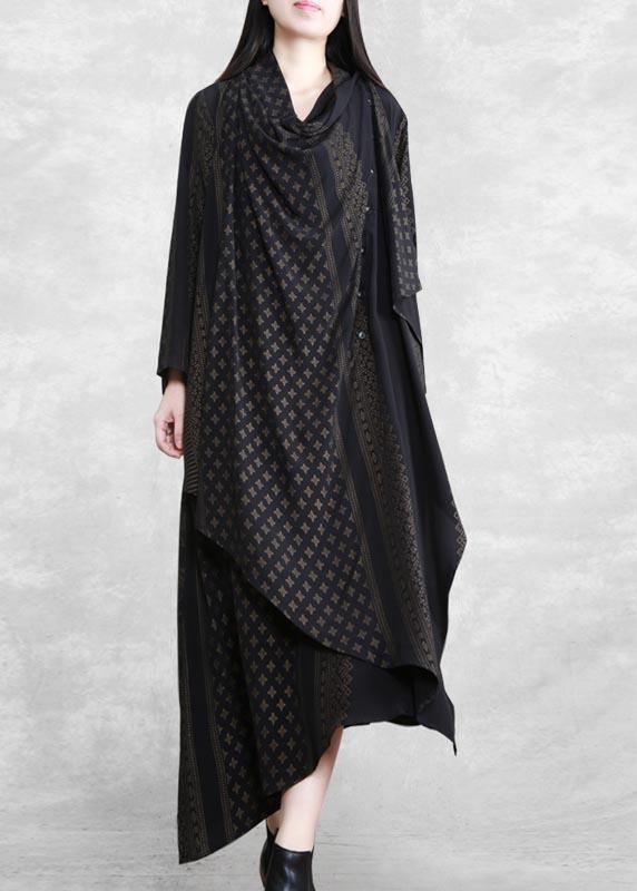 Classy Patchwork Tunics Outfits Chocolate Print a Line Dresses