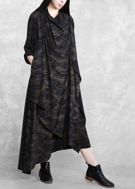 Classy Patchwork Tunics Outfits Chocolate Print a Line Dresses